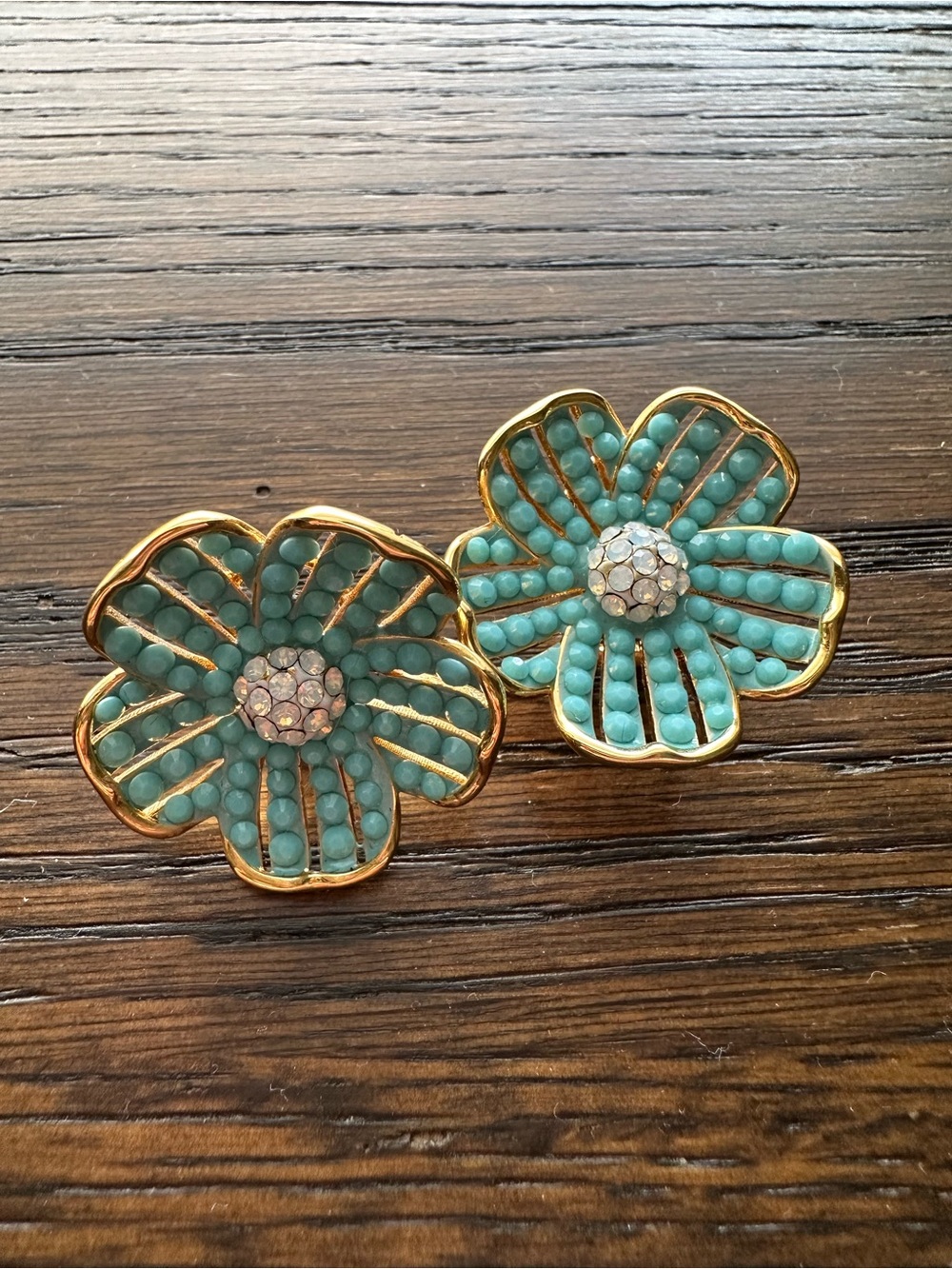 kate spade Gold-Tone Turquoise Flower Earrings